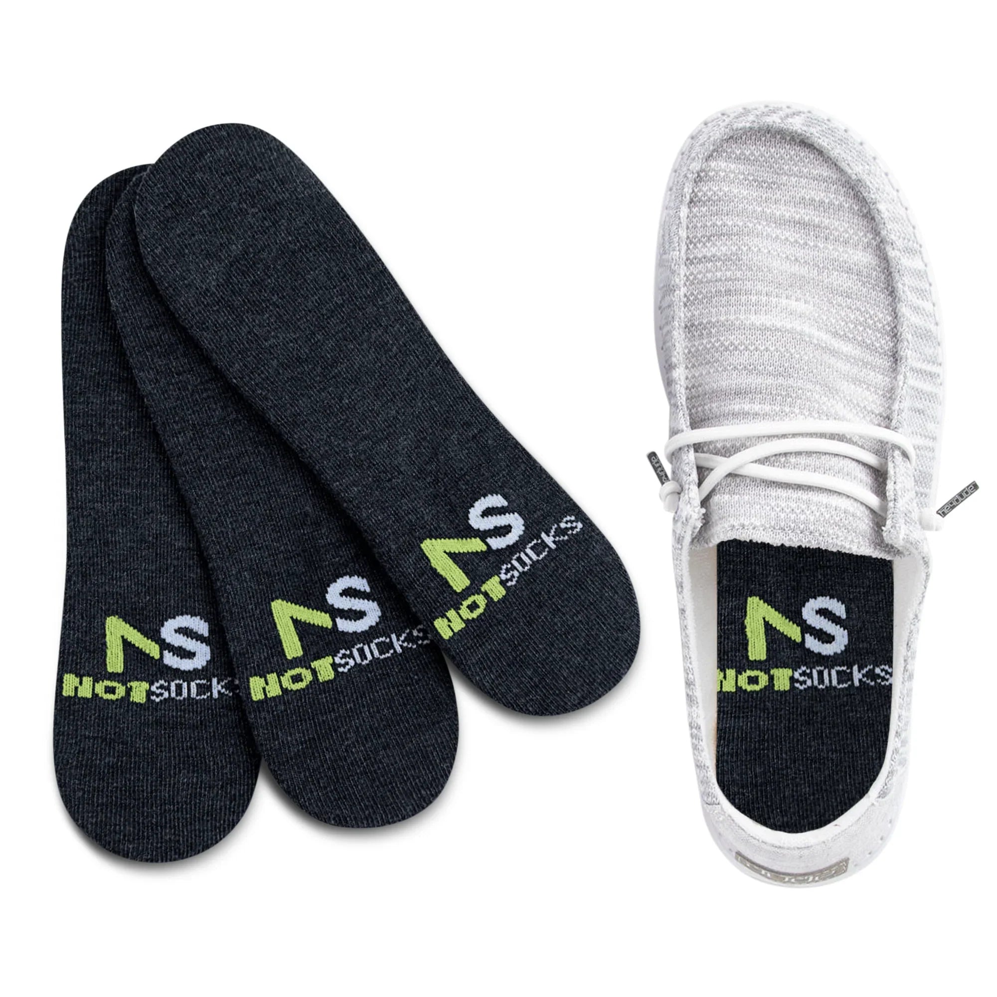 Hey Dude Shoes and NotSocks Insole Socks