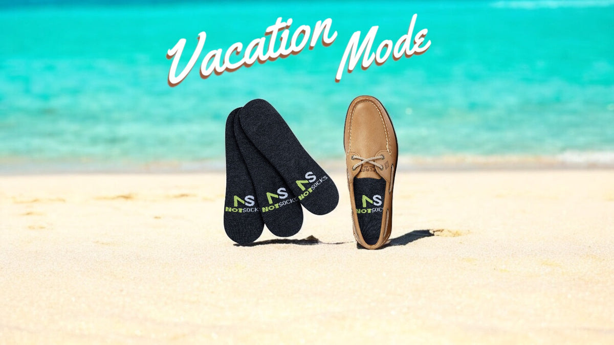 Vacation Socks with NotSocks on the beach.