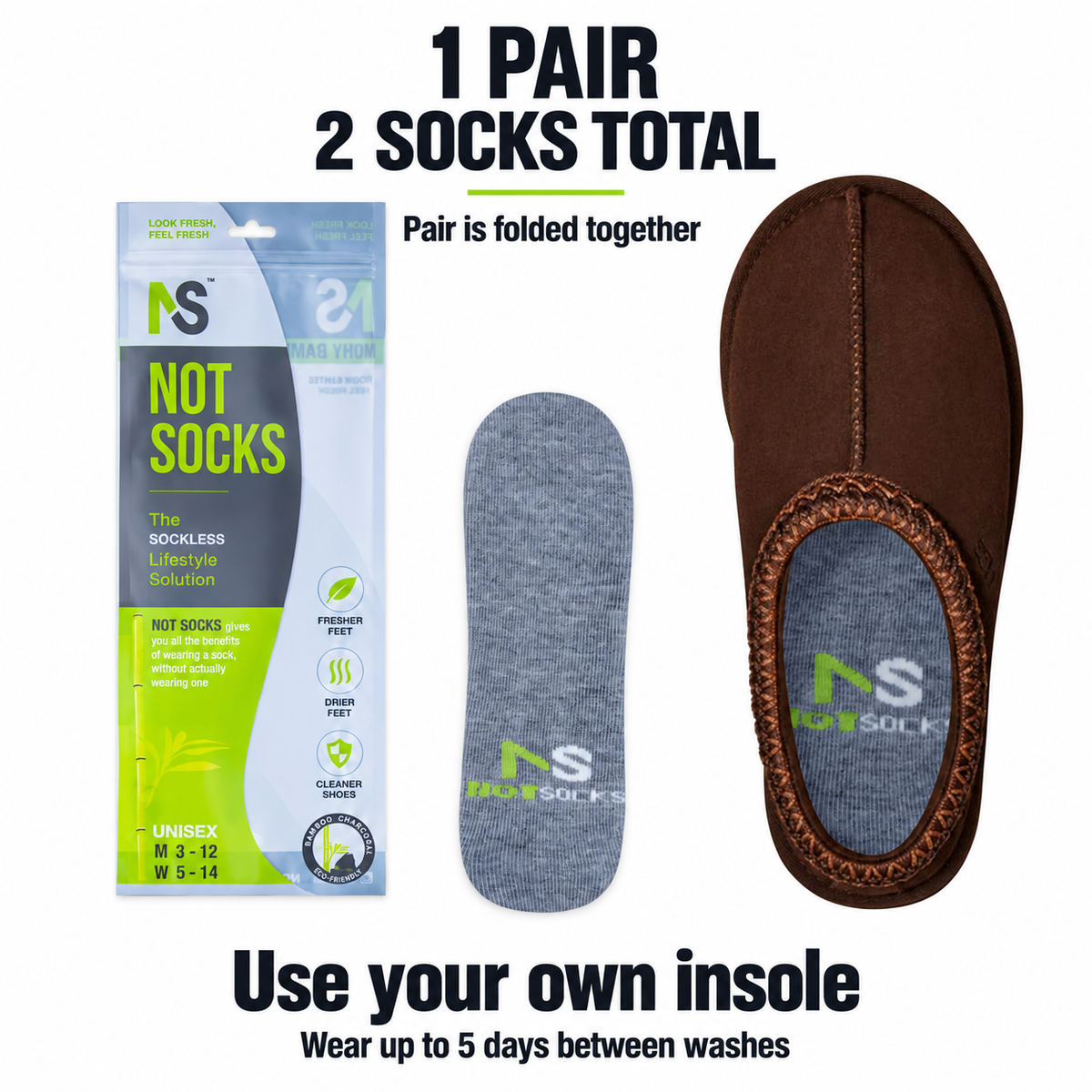 NotSocks™ Insole Socks — Starter 1-Pack (Insoles Not Included)