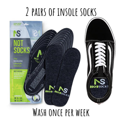 2-Pair NotSocks™ Adults Men Women - Sockless Insole Sneaker Socks Real No Show Sock