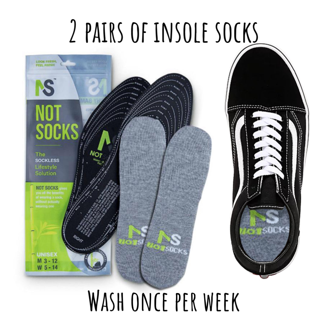 NotSocks 2-pack sockless insole socks for men and women – Flat Socks alternative for sneakers
